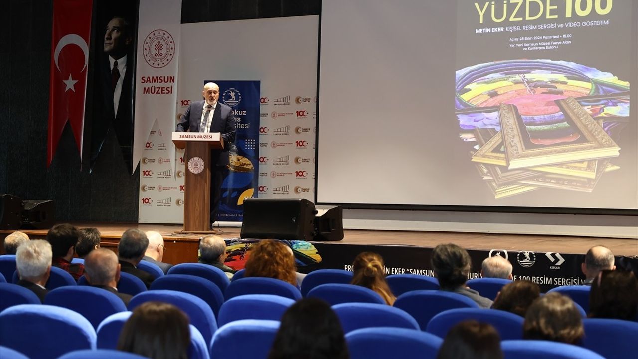 Samsun'da Cumhuriyet'e Yüzde 100 Resim Sergisi Açıldı