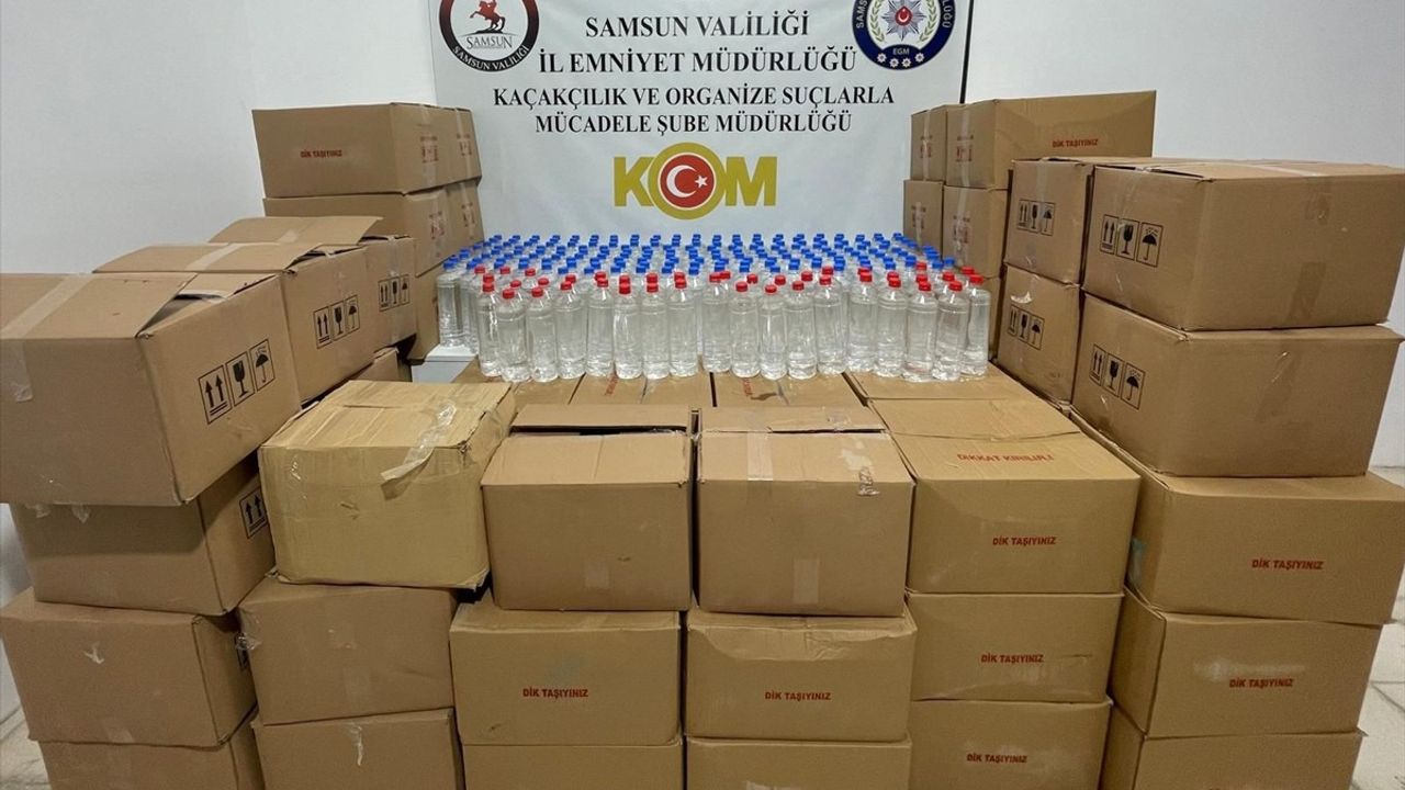 Samsun'da Kaçak Etil Alkol Operasyonu