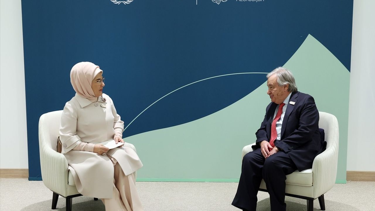 Emine Erdoğan COP29'da BM Genel Sekreteri Guterres ile İklim Değişikliği Üzerine Görüştü