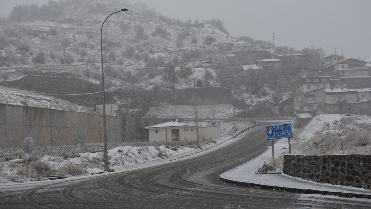 Gümüşhane ve Giresun'da Kar Yağışı Etkili