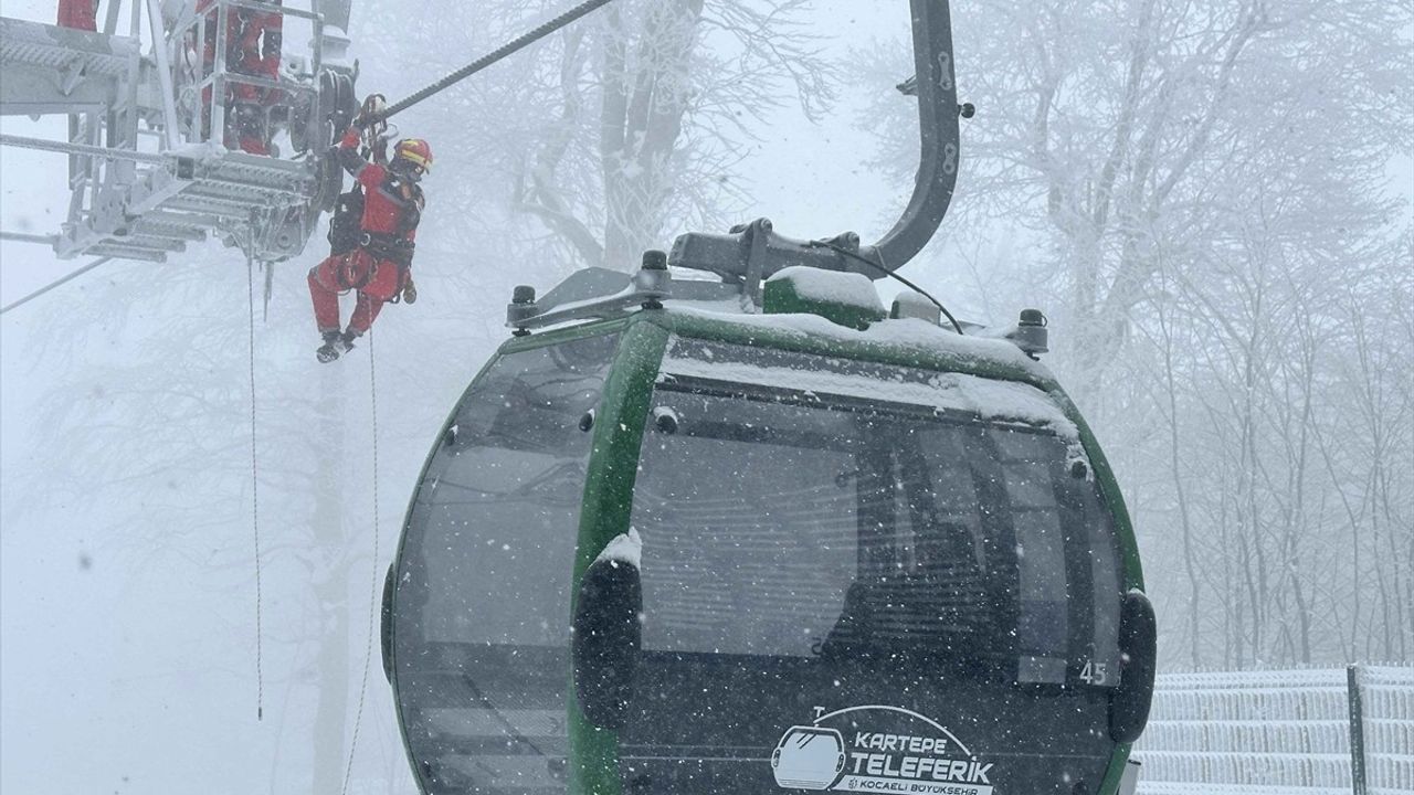 Kartepe Teleferiği'nde Kurtarma Tatbikatı Gerçekleşti